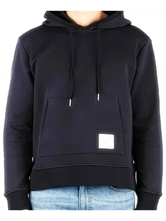 Loopback Broderie Anglaise Relaxed Cotton Hoodie Navy - THOM BROWNE - BALAAN 3