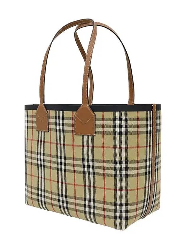 London Check Medium Cotton Tote Bag Archives Beige - BURBERRY - BALAAN 7