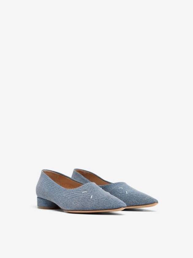 Point Toe 4 Stitch Kiki Denim Flat Blue - MAISON MARGIELA - BALAAN 3