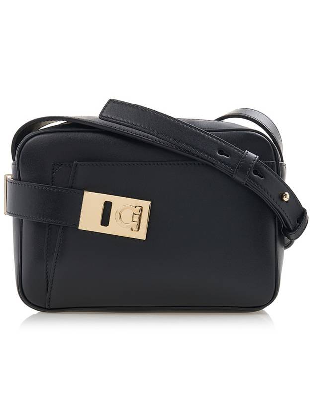 Calfskin Leather Camera Shoulder Bag Black - SALVATORE FERRAGAMO - BALAAN 2