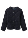 Women's Quilted Buttoned Jacket Navy - A.P.C. - BALAAN 2