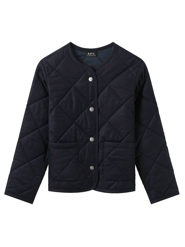 Women's Quilted Buttoned Jacket Navy - A.P.C. - BALAAN 1