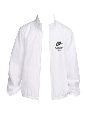 Logo Woven Zip-Up Jacket White - NIKE - BALAAN 1