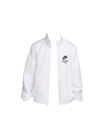 Logo Woven Zip-Up Jacket White - NIKE - BALAAN 1