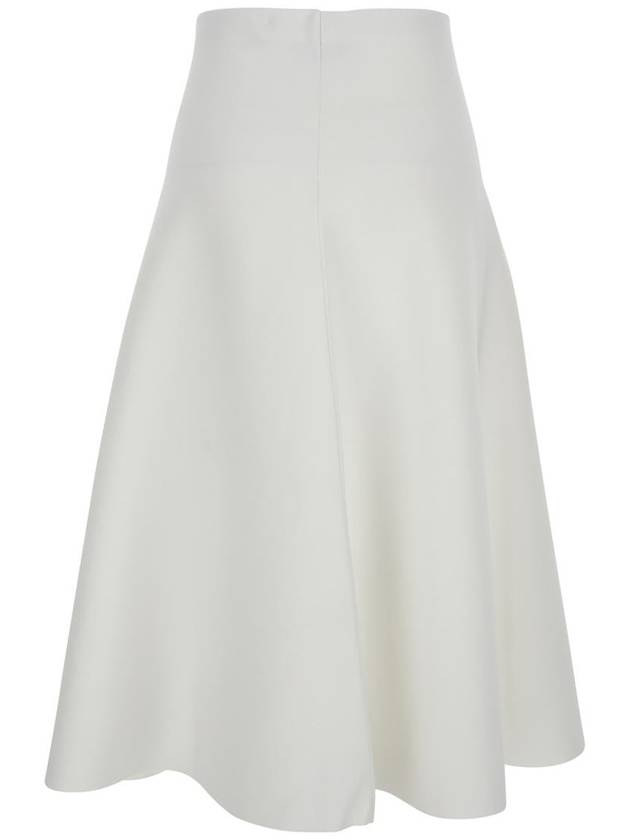 White Mid-Waist Flared Skirt In Viscose Blend Woman - THEORY - BALAAN 2