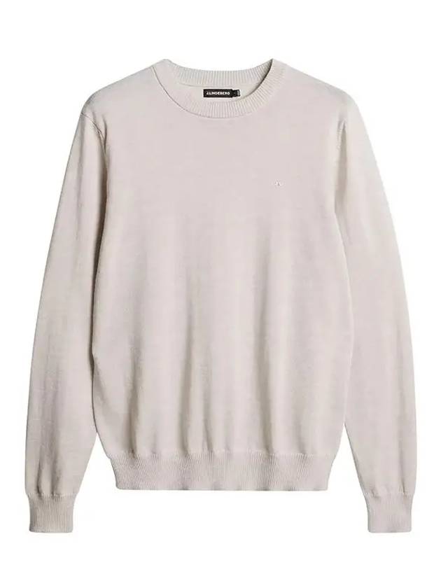 Men's Keane Crew Neck Merino Sweater Moonbeam - J.LINDEBERG - BALAAN 2