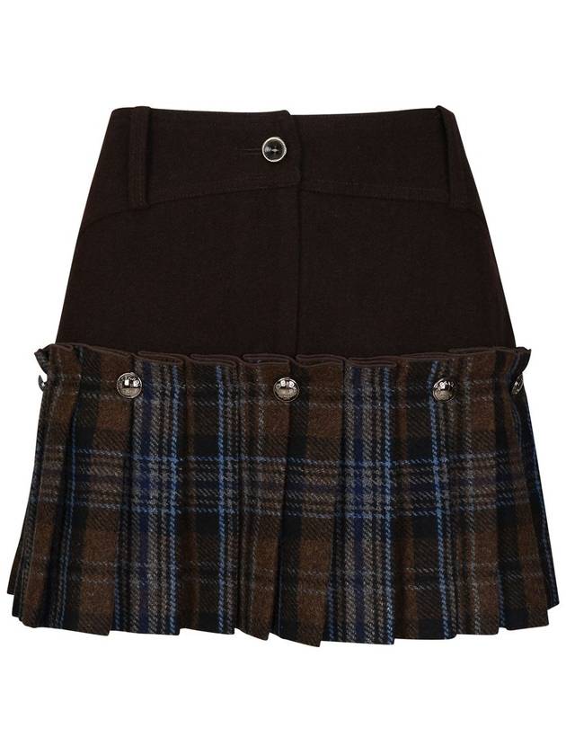 Obi deformed check pleated skirt DB - PASSARDI - BALAAN 1