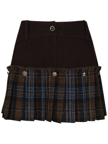 Obi deformed check pleated skirt DB - PASSARDI - BALAAN 1