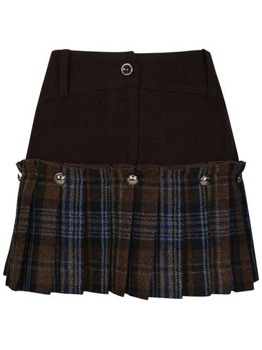 Obi deformed check pleated skirt DB - PASSARDI - BALAAN 1