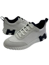 Bouncing Sneakers Calfskin Suede Goatskin Blanc - HERMES - BALAAN 4