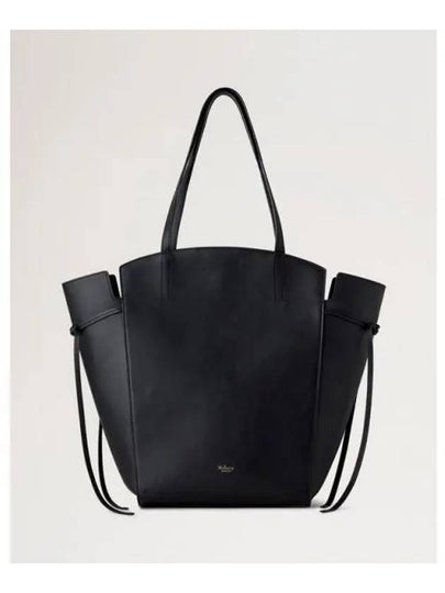 Clovelly Embossed Logo Classic Leather Tote Bag Black - MULBERRY - BALAAN 2