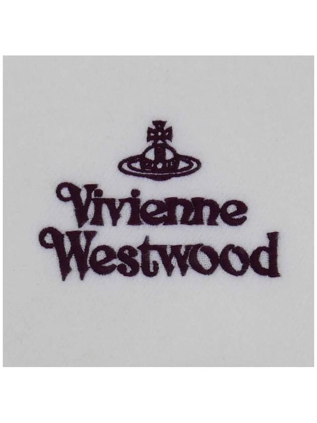 Embroidered Logo Wool Muffler White 81030007 A401 - VIVIENNE WESTWOOD - BALAAN 4