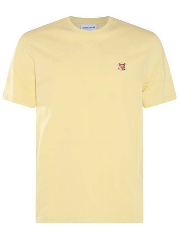 Fox Head Patch Classic Short Sleeve T-Shirt Yellow - MAISON KITSUNE - BALAAN 1