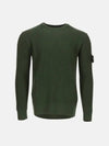 Wappen Patch Crew Neck Ribbed Wool Knit Top Green - STONE ISLAND - BALAAN 4