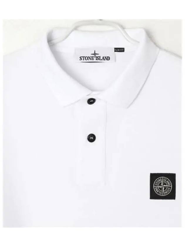 Pique Stretch Cotton Short Sleeve Polo Shirt White - STONE ISLAND - BALAAN 4