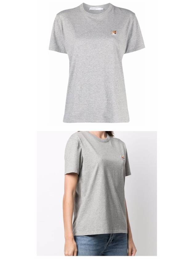 Fox Head Patch Short Sleeve T-Shirt Grey - MAISON KITSUNE - BALAAN 5