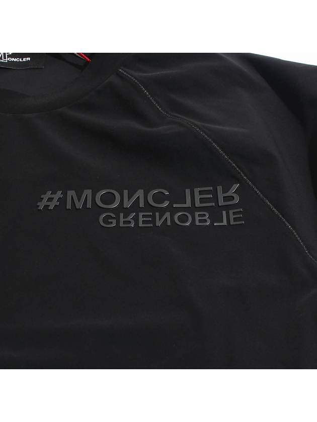 Grenoble Activewear Crew Neck Short Sleeve T-Shirt Black - MONCLER - BALAAN 4