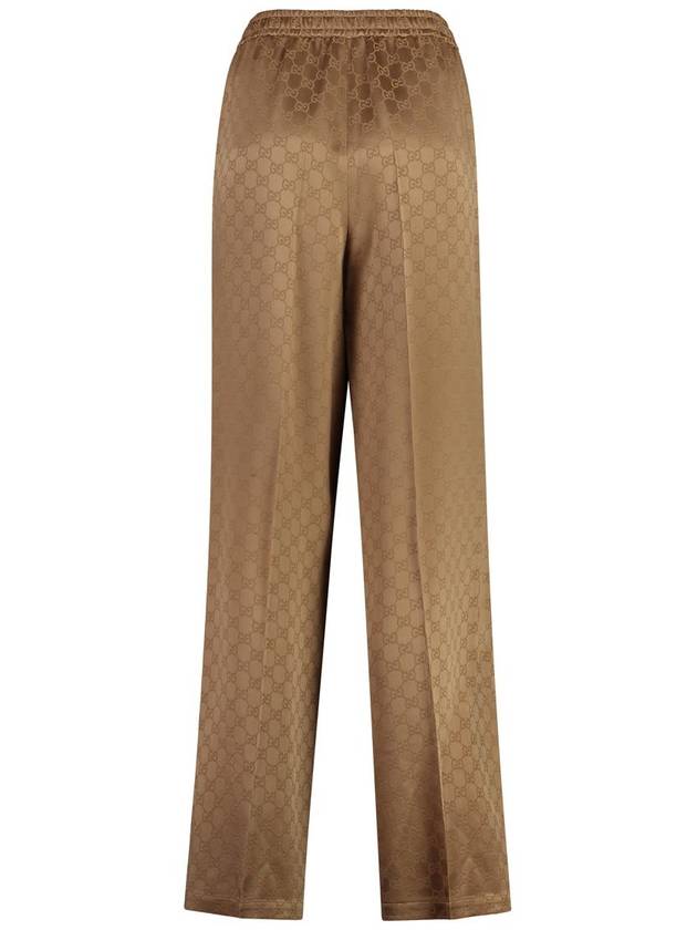 GG jacquard wide pants camel - GUCCI - BALAAN 3