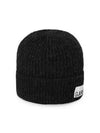 Logo Label Rib Knit Wool Beanie Dark Grey - GANNI - BALAAN 2