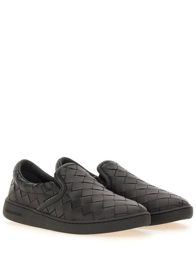 Sawyer Intrecciato Calfskin Slip-Ons Black - BOTTEGA VENETA - BALAAN 3