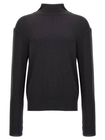 Seamless Merino Wool Turtleneck Black - LEMAIRE - BALAAN 1