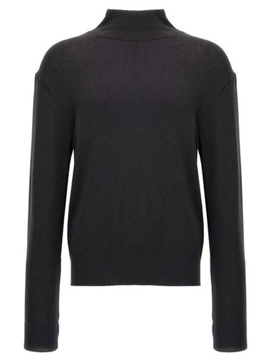 Seamless Merino Wool Turtleneck Black - LEMAIRE - BALAAN 1