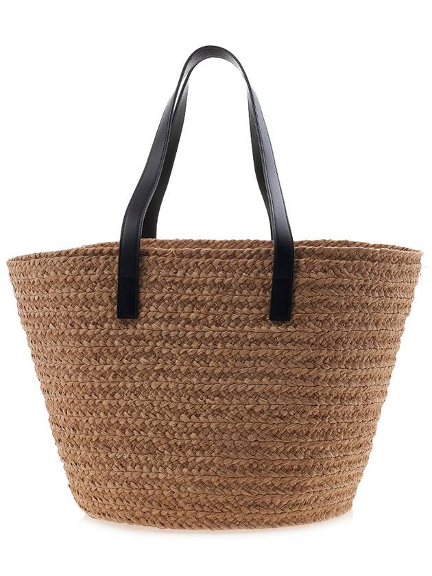 Raffia Panier Basket Tote Bag Natural Black - SAINT LAURENT - BALAAN 4