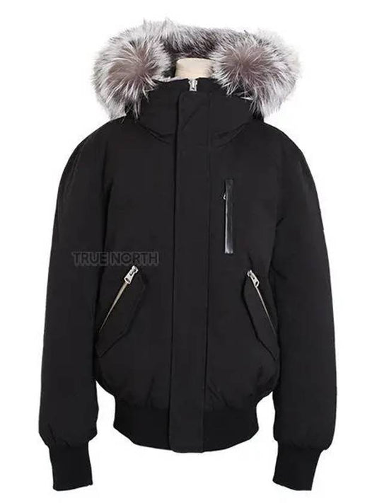 Men s DIXON Hooded Padded Jumper Black Silver Fur 1061384 - MACKAGE - BALAAN 1