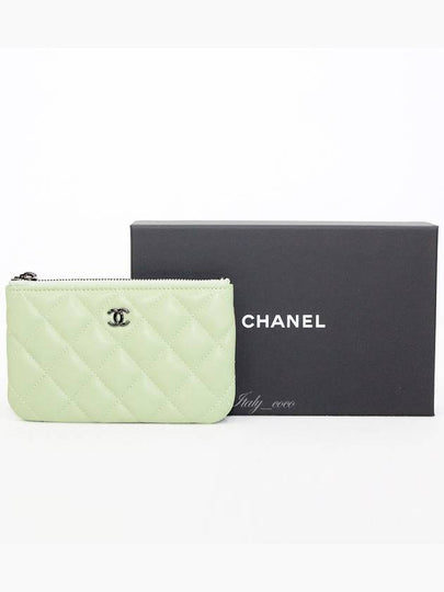 Classic Mini Small Pouch Lambskin Mint Black A82365 B06311 NS844 - CHANEL - BALAAN 2