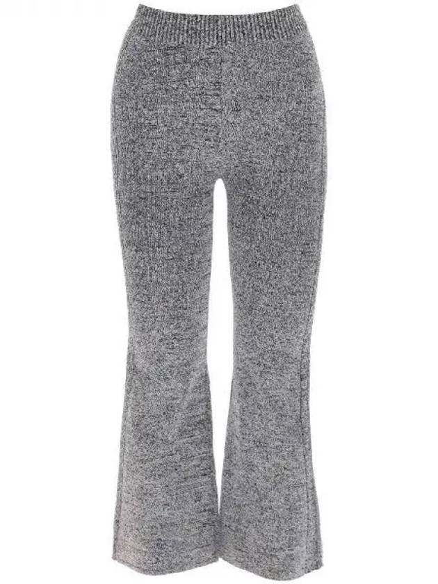 Gray melange crop knit pants 270449 - GANNI - BALAAN 1