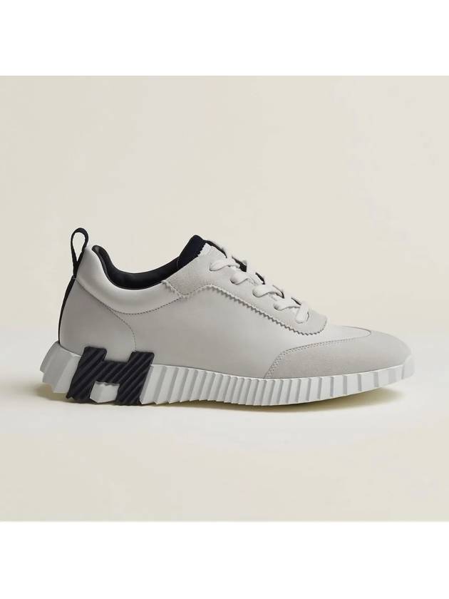 Graphic Mesh Suede Low Top Sneakers Blanc - HERMES - BALAAN 2