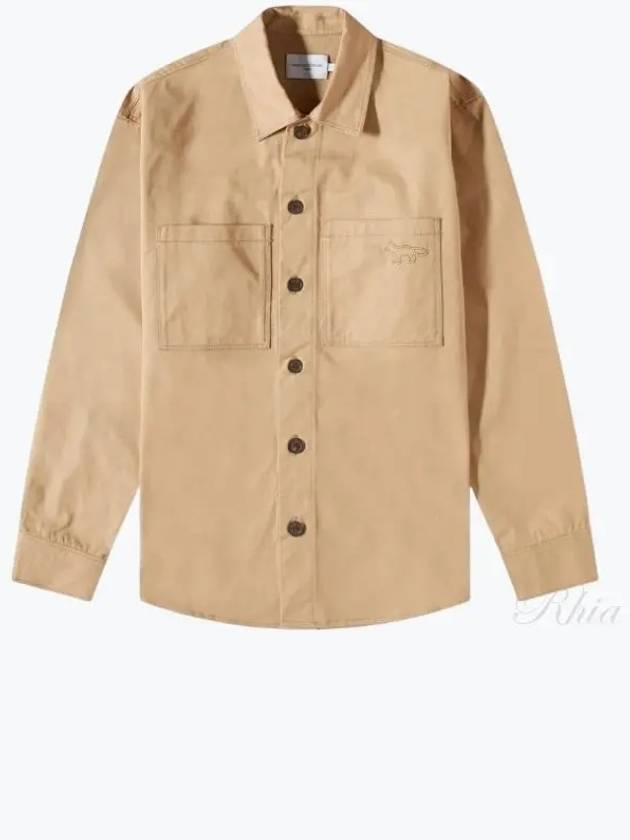 Button Up Shirt Jacket Beige - MAISON KITSUNE - BALAAN 2