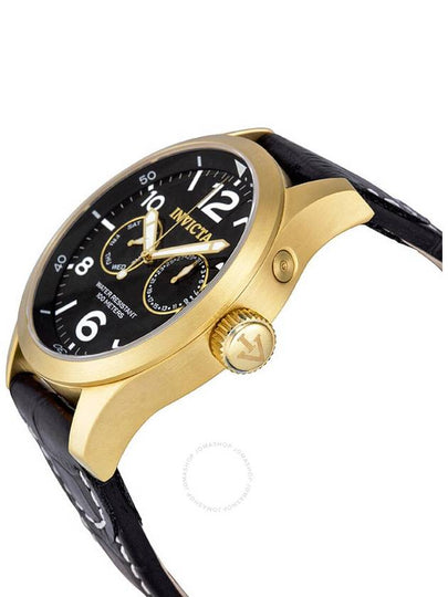 Invicta Specialty Military Black Dial Black Leather Men's Watch 10491 - INVICTA - BALAAN 2