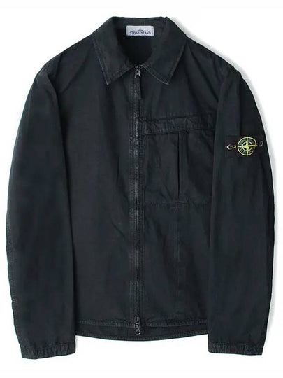 Organic Cotton Shirt Zip Up Jacket Grey - STONE ISLAND - BALAAN 2