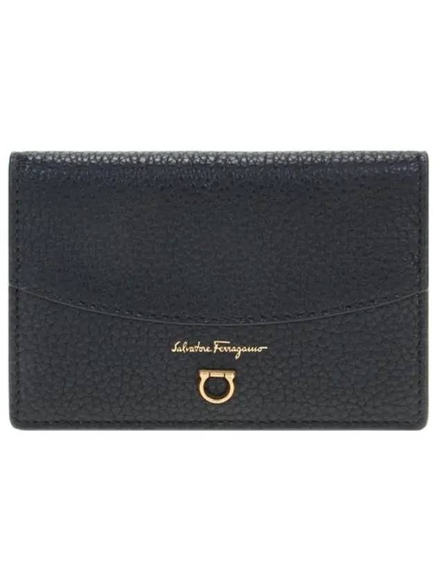 Gancini Travel Leather Card Wallet Black - SALVATORE FERRAGAMO - BALAAN 2