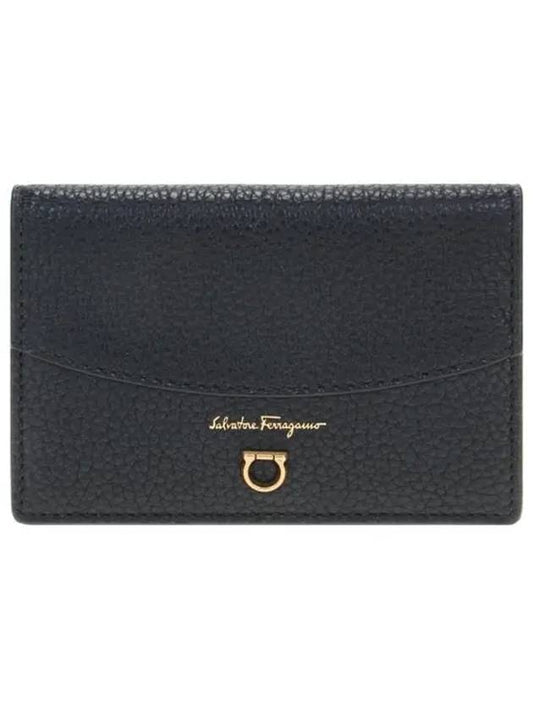 Gancini Travel Leather Card Wallet Black - SALVATORE FERRAGAMO - BALAAN 2