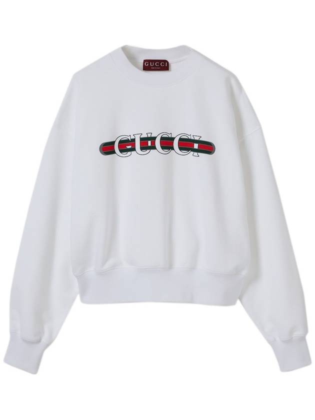 Print Cotton Jersey Sweatshirt White - GUCCI - BALAAN 2