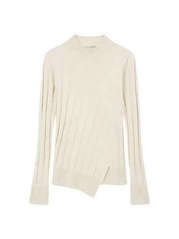 Slit Wide Lip Knit Top Cream 271332 - STELLA MCCARTNEY - BALAAN 1