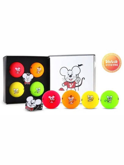 white rat character vivid golf ball 4 ball package - VOLVIK - BALAAN 2