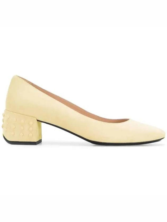 Women's Studded Pumps Heel Yellow - TOD'S - BALAAN.