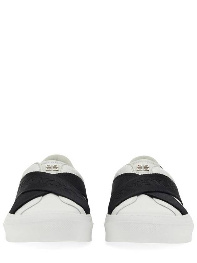 Double Webbing Strap Leather Slip Ons White - GIVENCHY - BALAAN 5