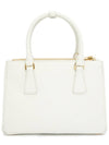 Galleria Saffiano Leather Small Tote Bag White - PRADA - BALAAN 5