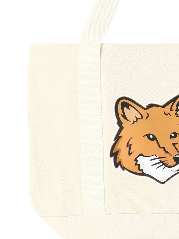 Fox Head Print Tote Bag Ecru - MAISON KITSUNE - BALAAN 4