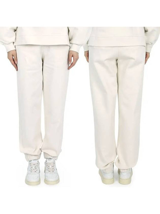 Side Logo Cotton Jogger Track Pants White - GANNI - BALAAN 2