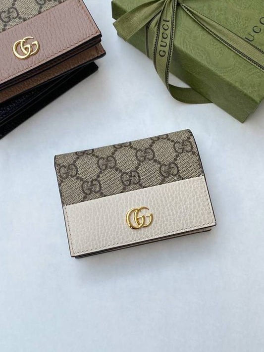 GG Marmont Supreme Canvas Bifold Card Wallet White - GUCCI - BALAAN 2