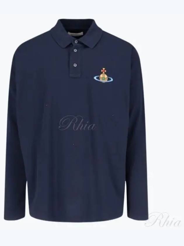 ORB Logo Polo Shirt Navy - VIVIENNE WESTWOOD - BALAAN 2