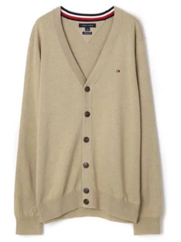 Essential Signature Cardigan Beige - TOMMY HILFIGER - BALAAN 1