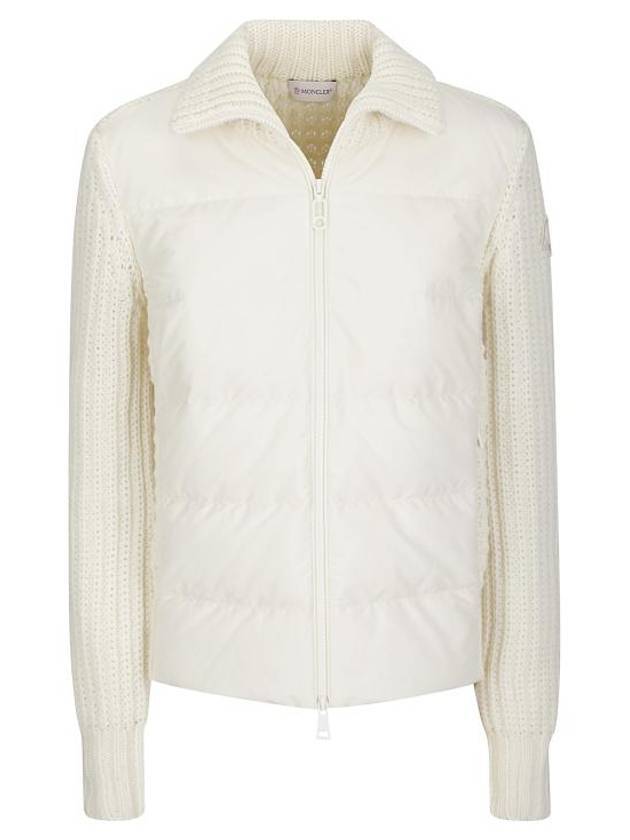 Wool cashmere zip up cardigan white - MONCLER - BALAAN 1