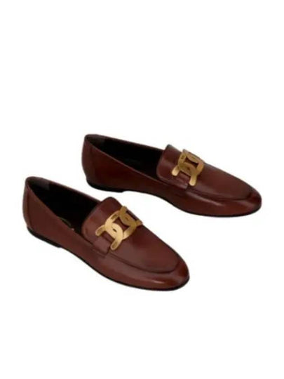 Kate Metal Logo Leather Loafers Brown - TOD'S - BALAAN 2