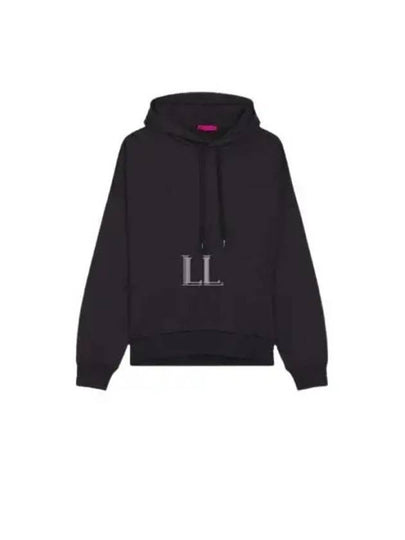 Pleated Drawstring Hoodie Black - VALENTINO - BALAAN 2